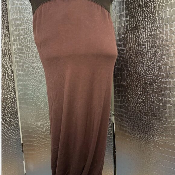 T BY ALEXANDER WANG Twist Burgundy Stretch Modal Skirt Size Small - Picture 3 of 7